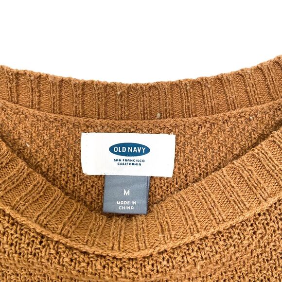 Old Navy Sienna Brown Scoop Neck Knit Long Sleeve Sweater Size Medium - Picture 2 of 4